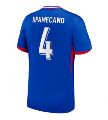 Frankrig Dayot Upamecano #4 Hjemmebanetrøje EM 2024 Kort ærmer
